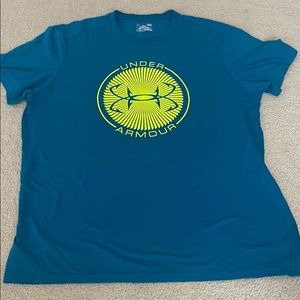 UA teal workout T